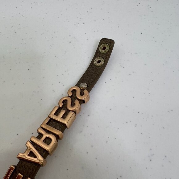 Fearless Bracelet BCBGeneration Rose Gold‎ Brown Cuff Faux Leather Pink - Picture 5 of 7